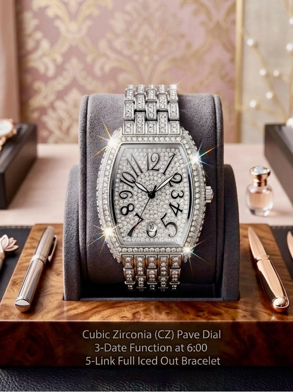 Elegant Men's & Women's Iced Out CZ Watch